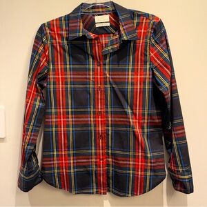 NWOT- J.Crew Red, Blue, golden-yellow & Black Plaid Button Down Size Small